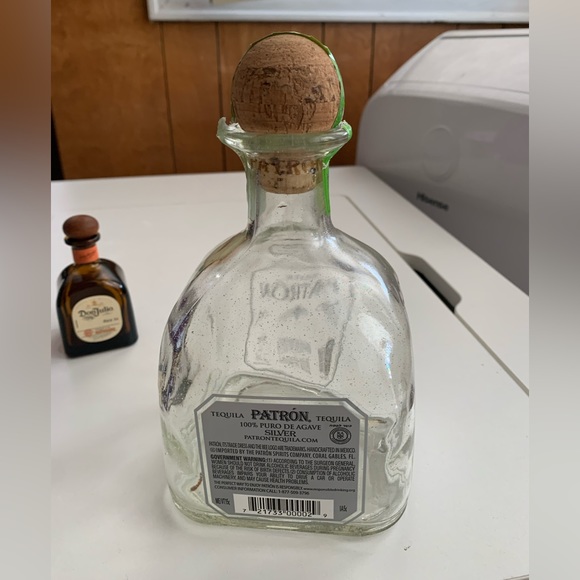 Patron Silver Tequila Bottle 0.75L (750ml) Empty w Cork & Don Julio Tequila 50ml - Picture 8 of 13